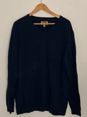 Foundry Men's V-Neck Sweater in Blue